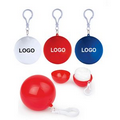 Disposable Poncho Ball Key Chain